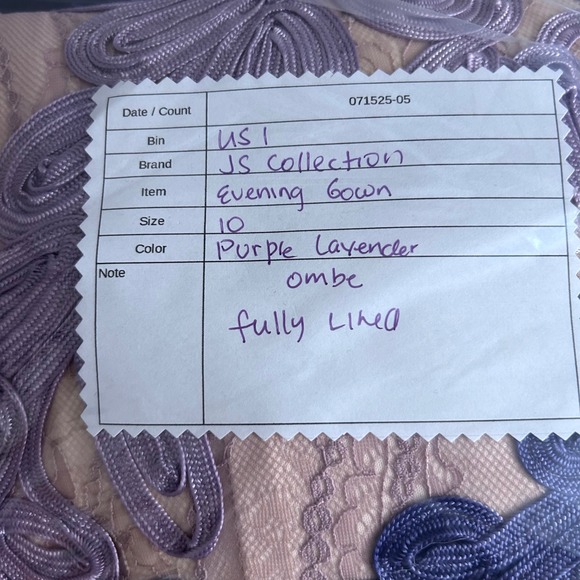 JS Collections Womens Evening Dress Size 10 Purple Floral Lace Cocktail Party - Picture 12 of 12